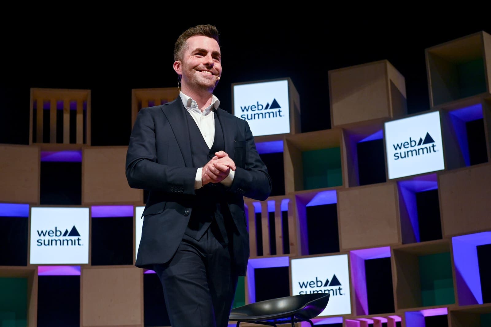 Jamie on stage at Web Summit