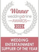 weddingsonline Awards 2023 winner badge: Wedding Entertainment Supplier of the Year